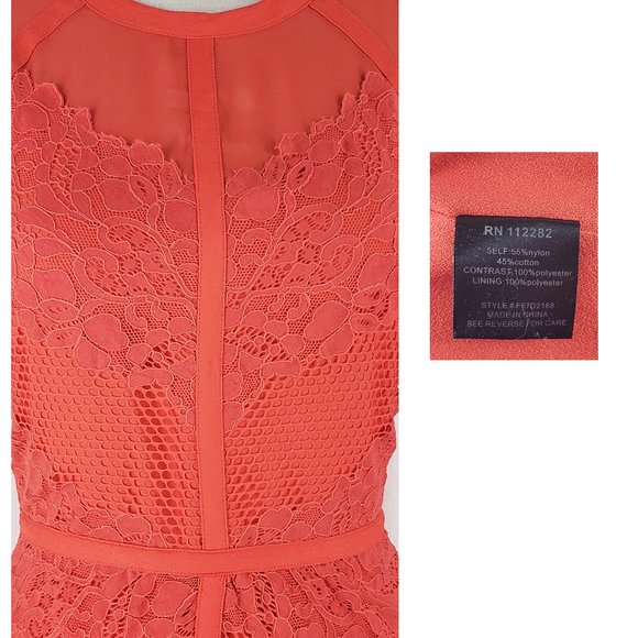 Adelyn Rae Coral Lace Dress - Picture 2 of 2